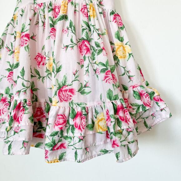 Janie and Jack Pink Floral Ruffle Dress & White Cardigan 6-12 mo Spring Easter - Picture 5 of 13